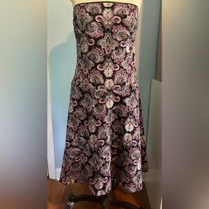 Tocca Strapless Silk Mesh Brocade Dress